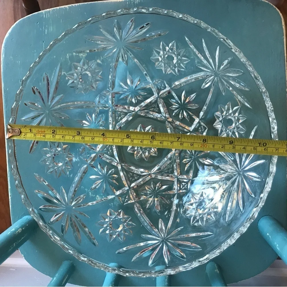 Anchor Hocking ‘Star of David’ Crystal Punch Bowl vintage‎